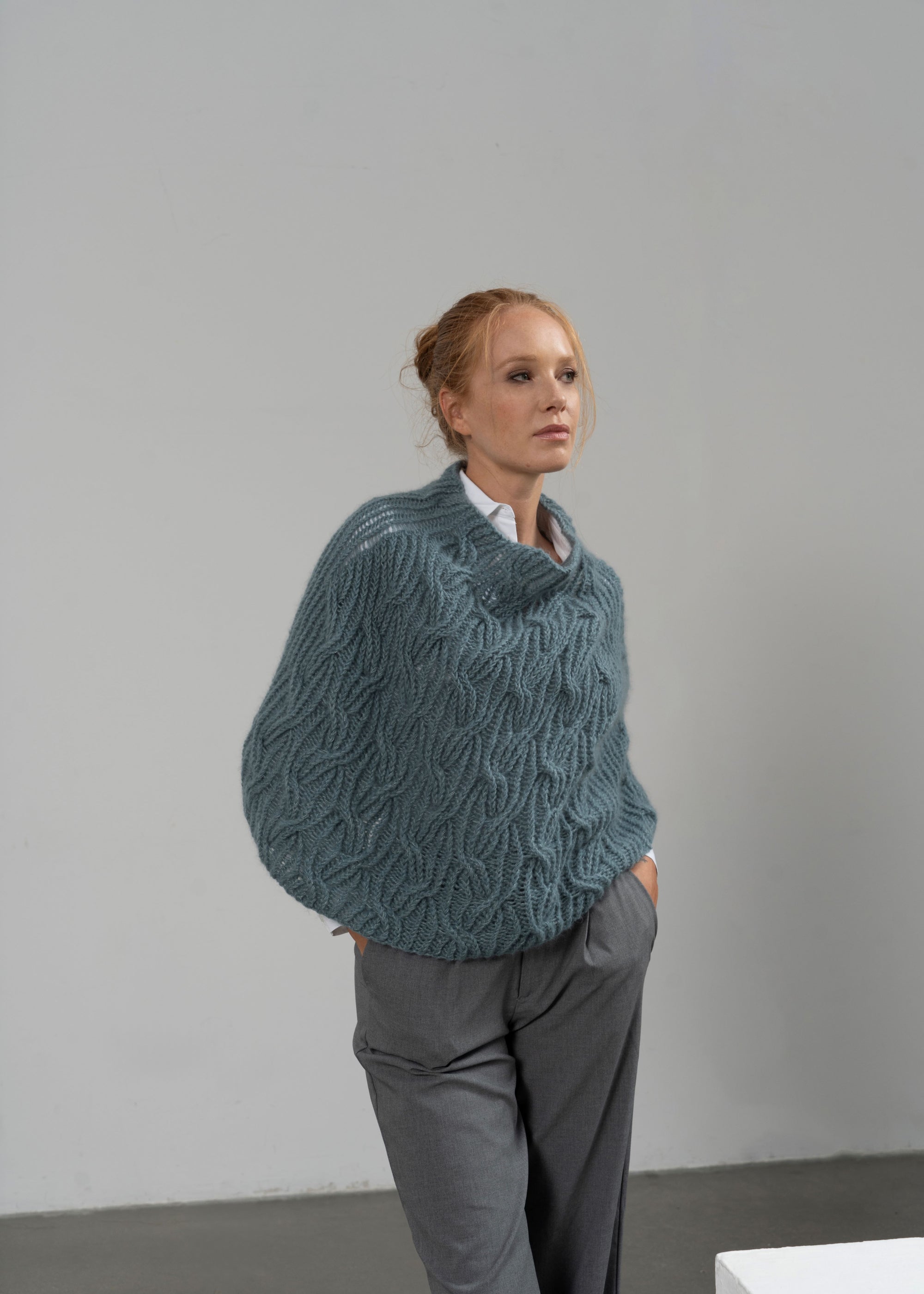 TETI PONCHO IN MISTO CASHMERE
