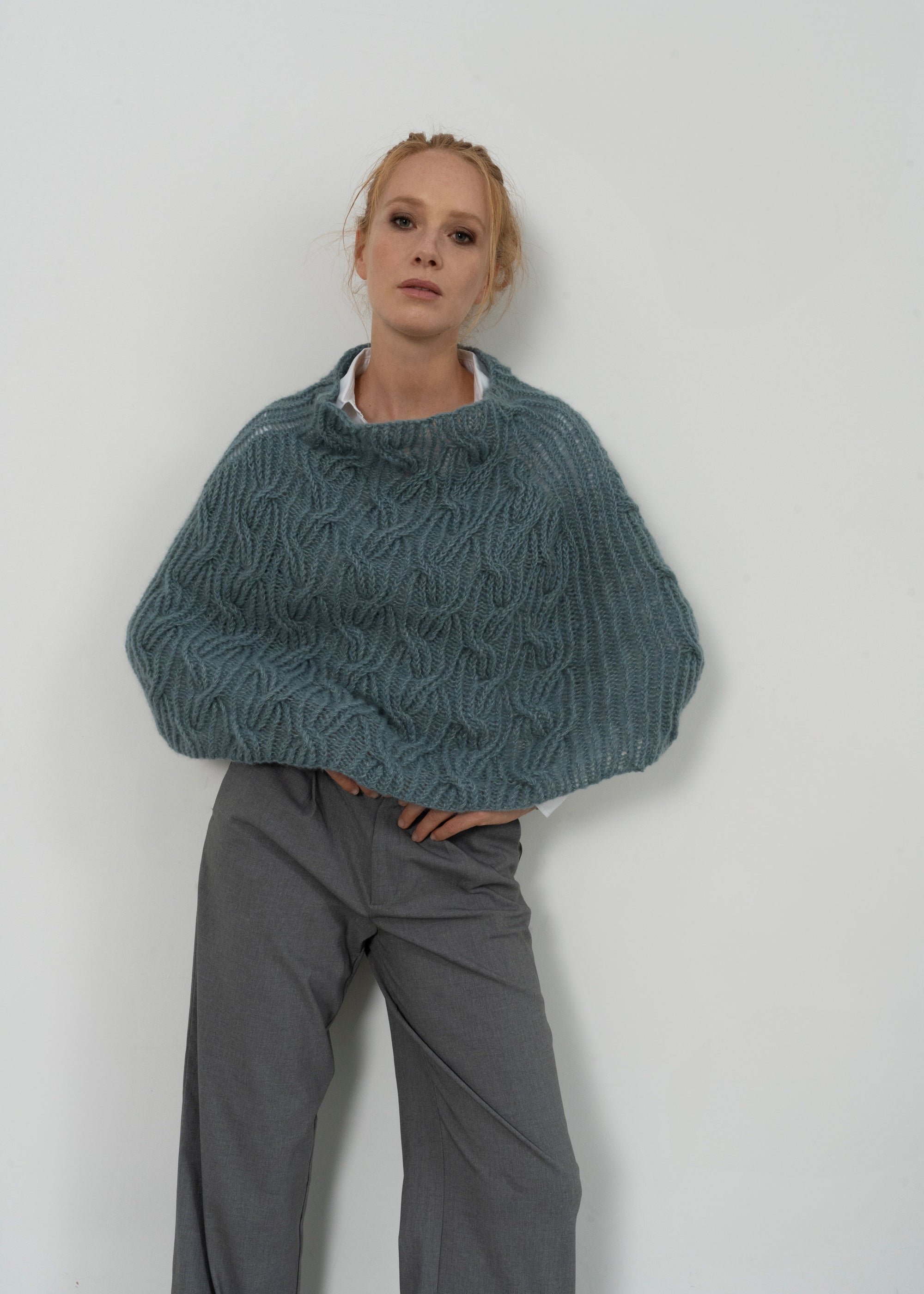 TETI PONCHO IN MISTO CASHMERE