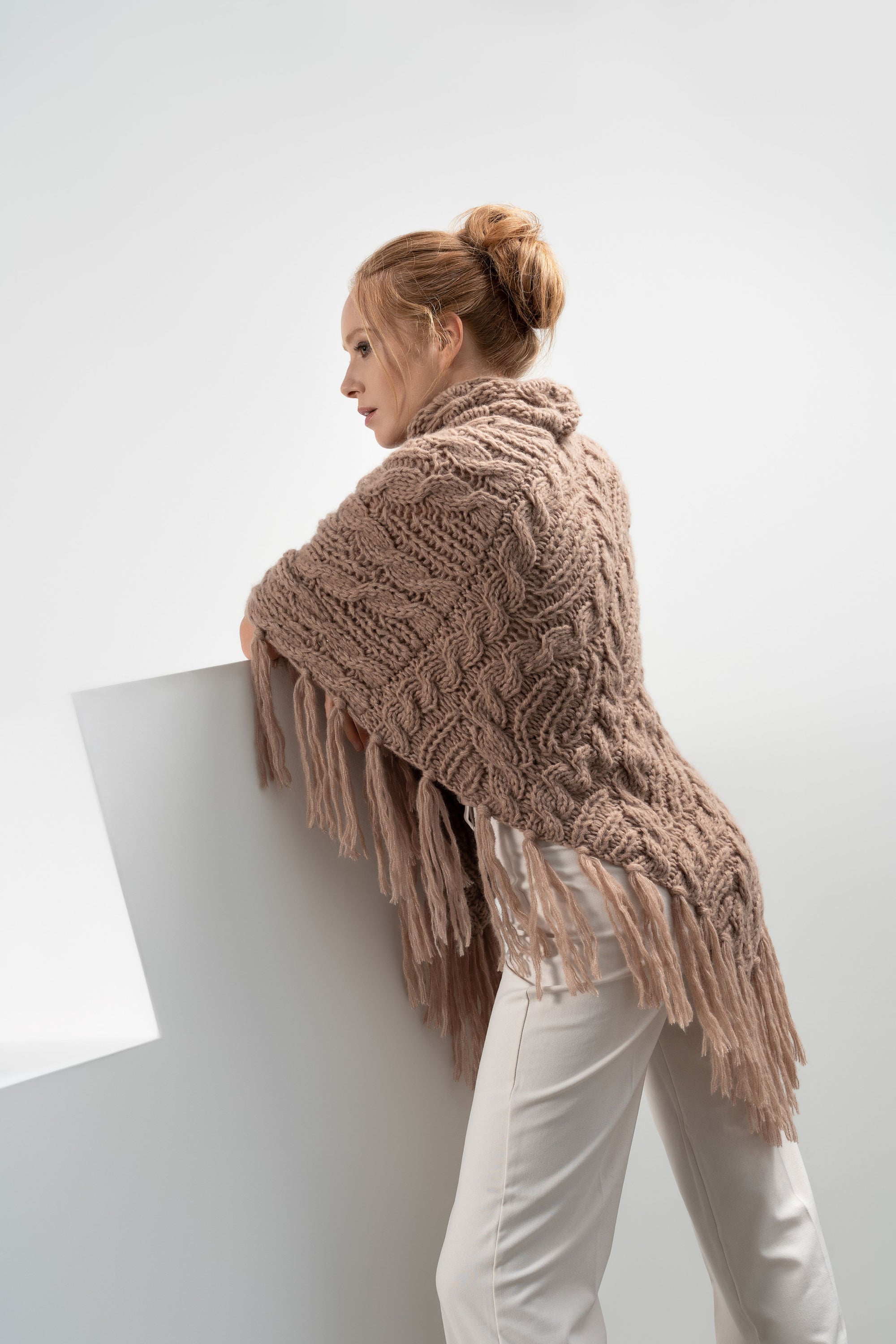 DEVA PONCHO IN MISTO CASHMERE