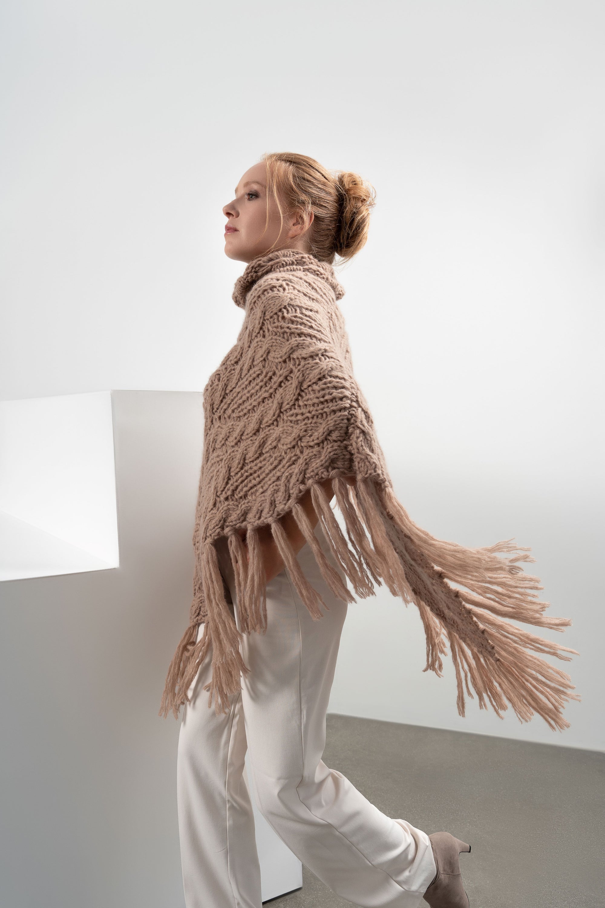 DEVA PONCHO IN MISTO CASHMERE